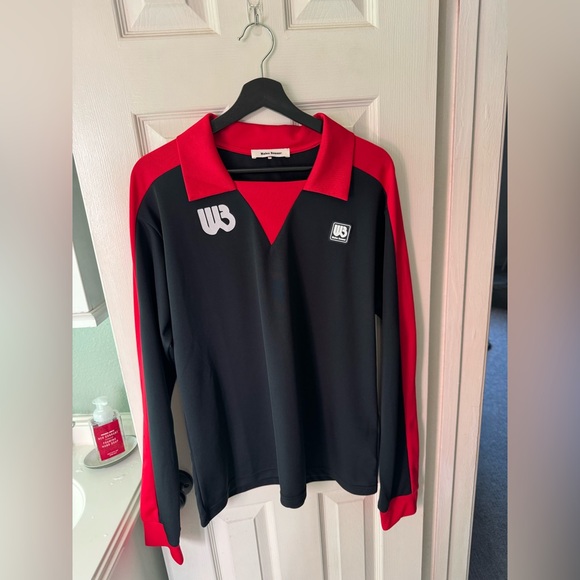 Wales Bonner - Long sleeve polo - black and red colorway - Picture 1 of 4